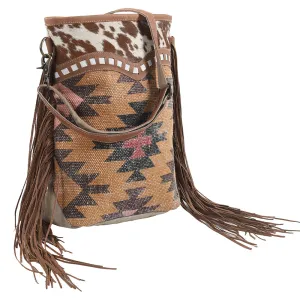 KB266 - KB266 -MESSENGER Real Cowhide Leather and Upcycled Canvas Ladies Bag 13 x 15 KB266 - KB266