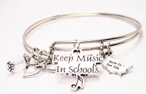 Keep Music In Schools Expandable Bangle Bracelet Set