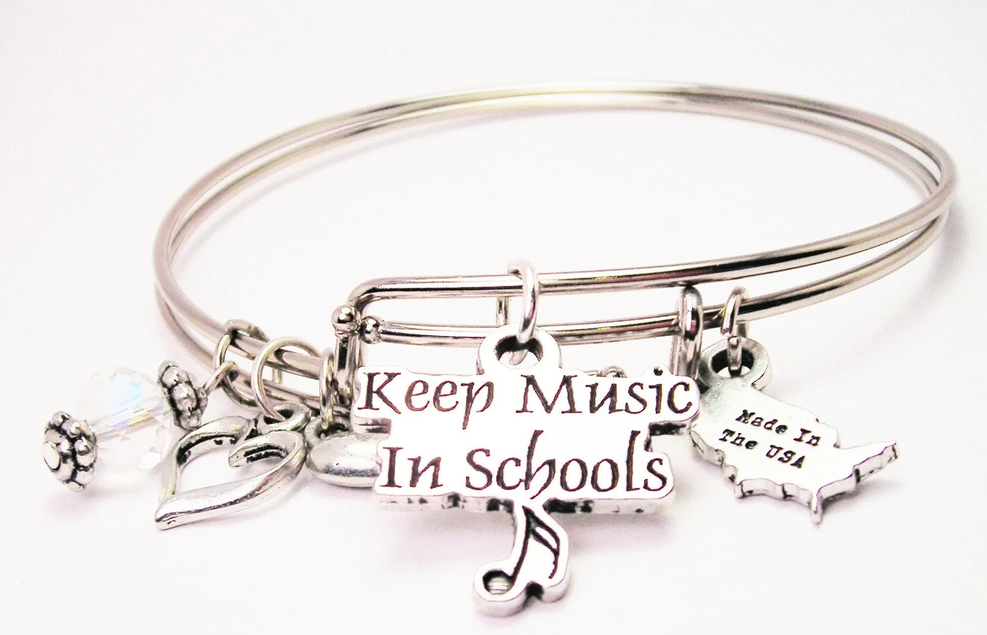 Keep Music In Schools Expandable Bangle Bracelet Set