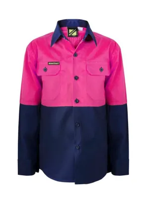 Kids Lightweight Long Sleeve Cotton Drill Shirt (NC-WSK128)
