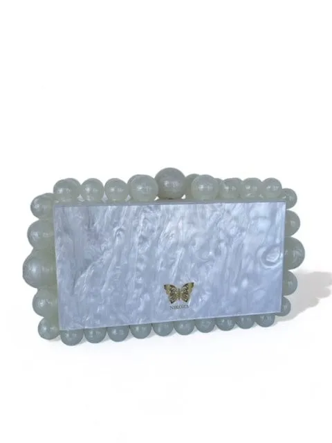 Kira Red Acrylic Pearl Clutch Bag By Nikoza Collection