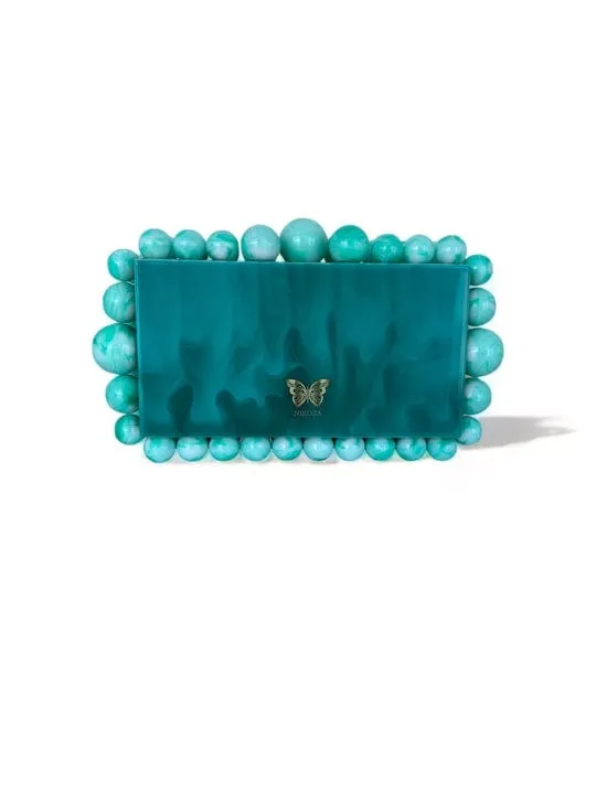 Kira Red Acrylic Pearl Clutch Bag By Nikoza Collection