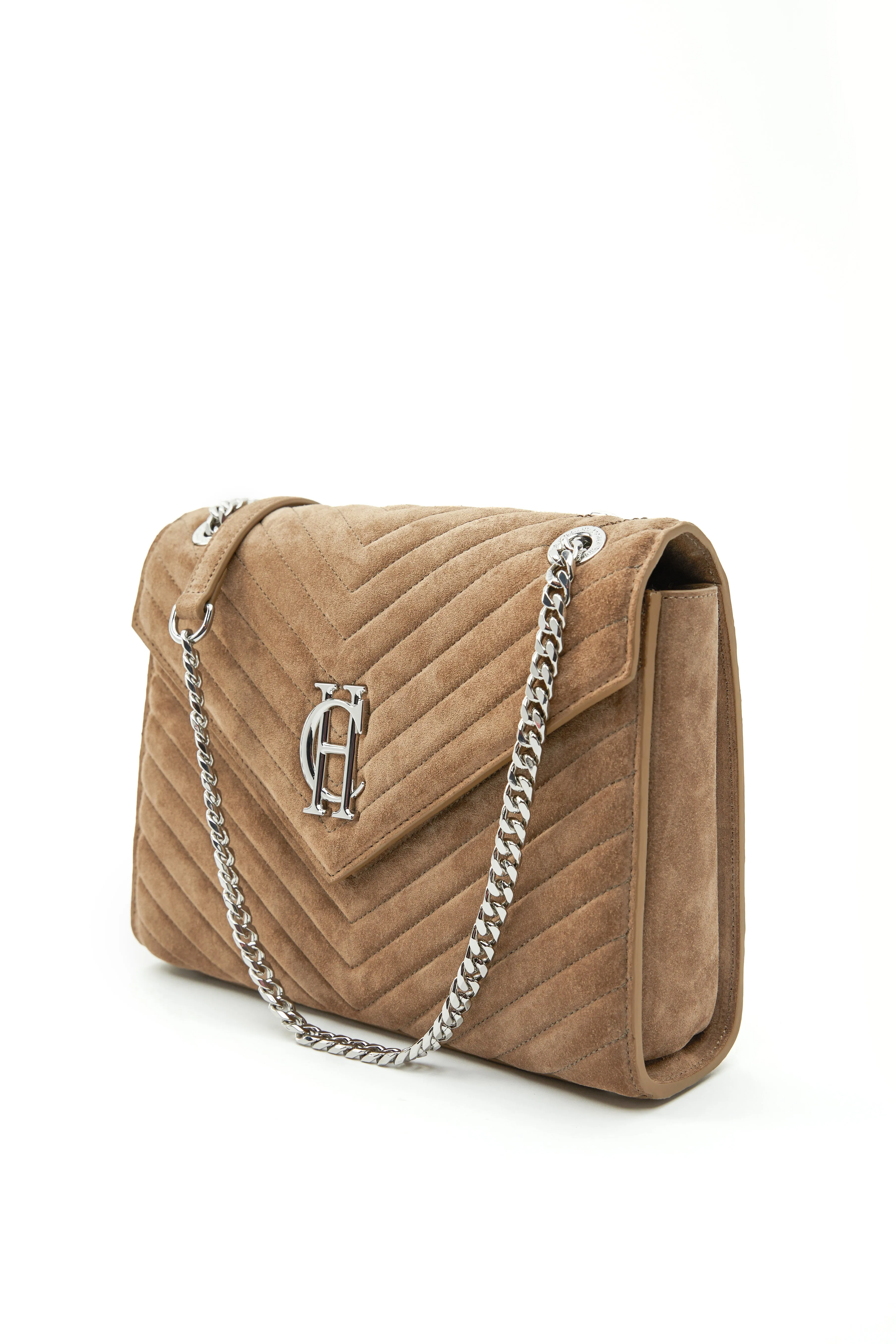 Knightsbridge Shoulder Bag (Taupe Suede)