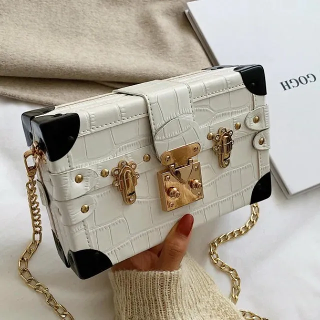Kristina Leather Gold Trunk Purse - Limited Edition