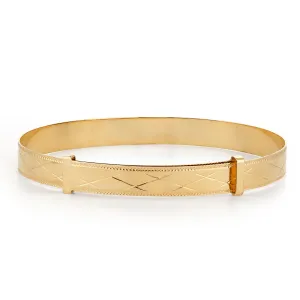 Ladies Engraved Gold Expandable Bangle