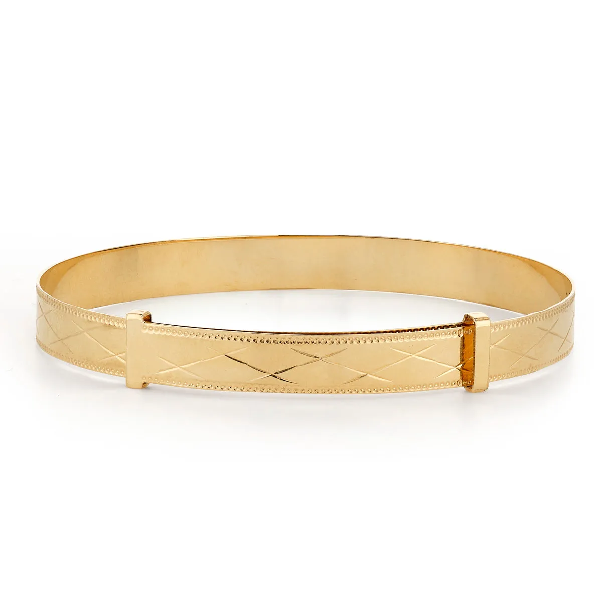 Ladies Engraved Gold Expandable Bangle