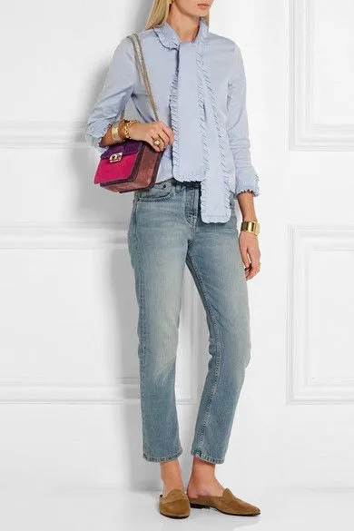 Lanvin suede colour block Ji Ji bag
