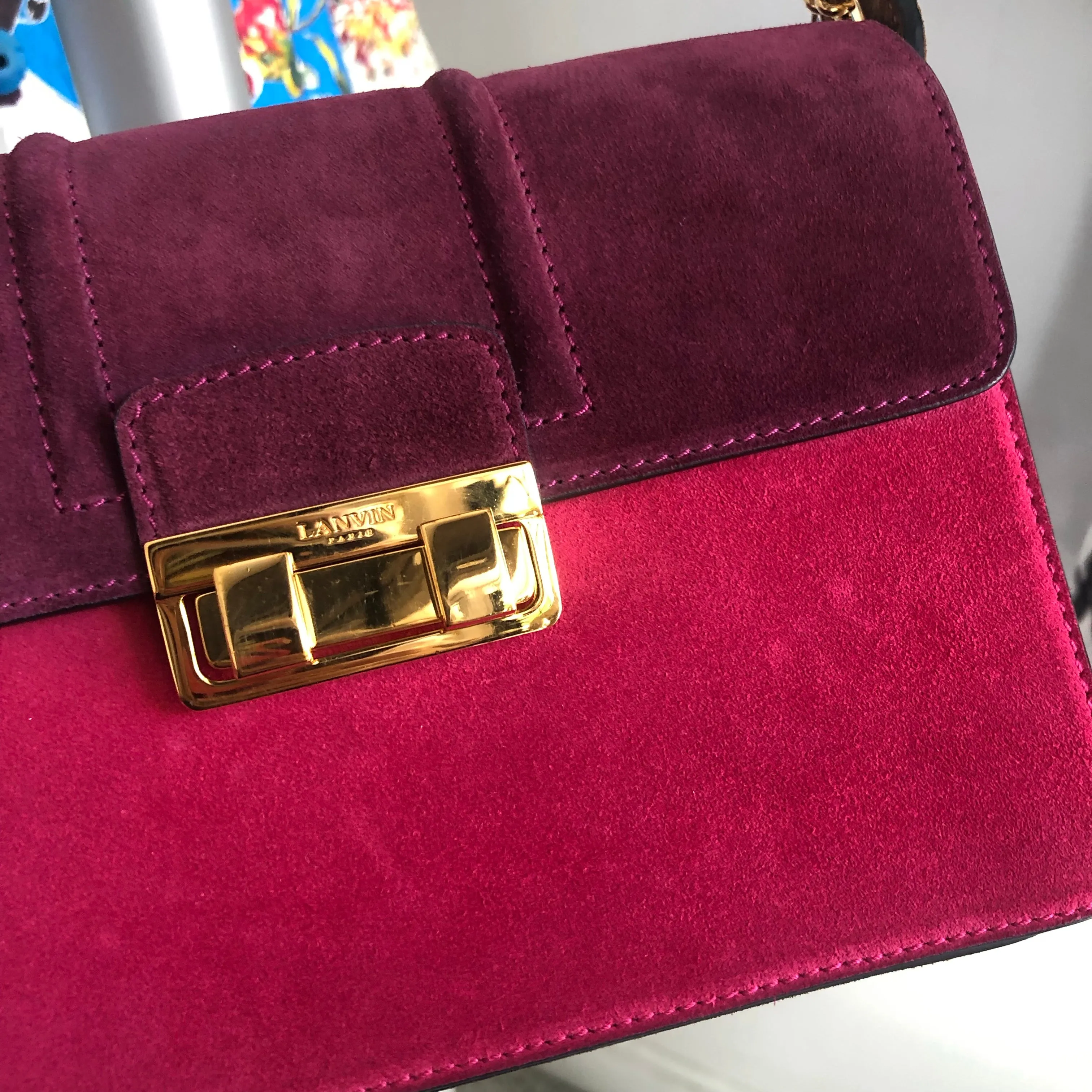 Lanvin suede colour block Ji Ji bag