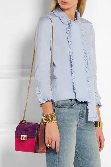 Lanvin suede colour block Ji Ji bag