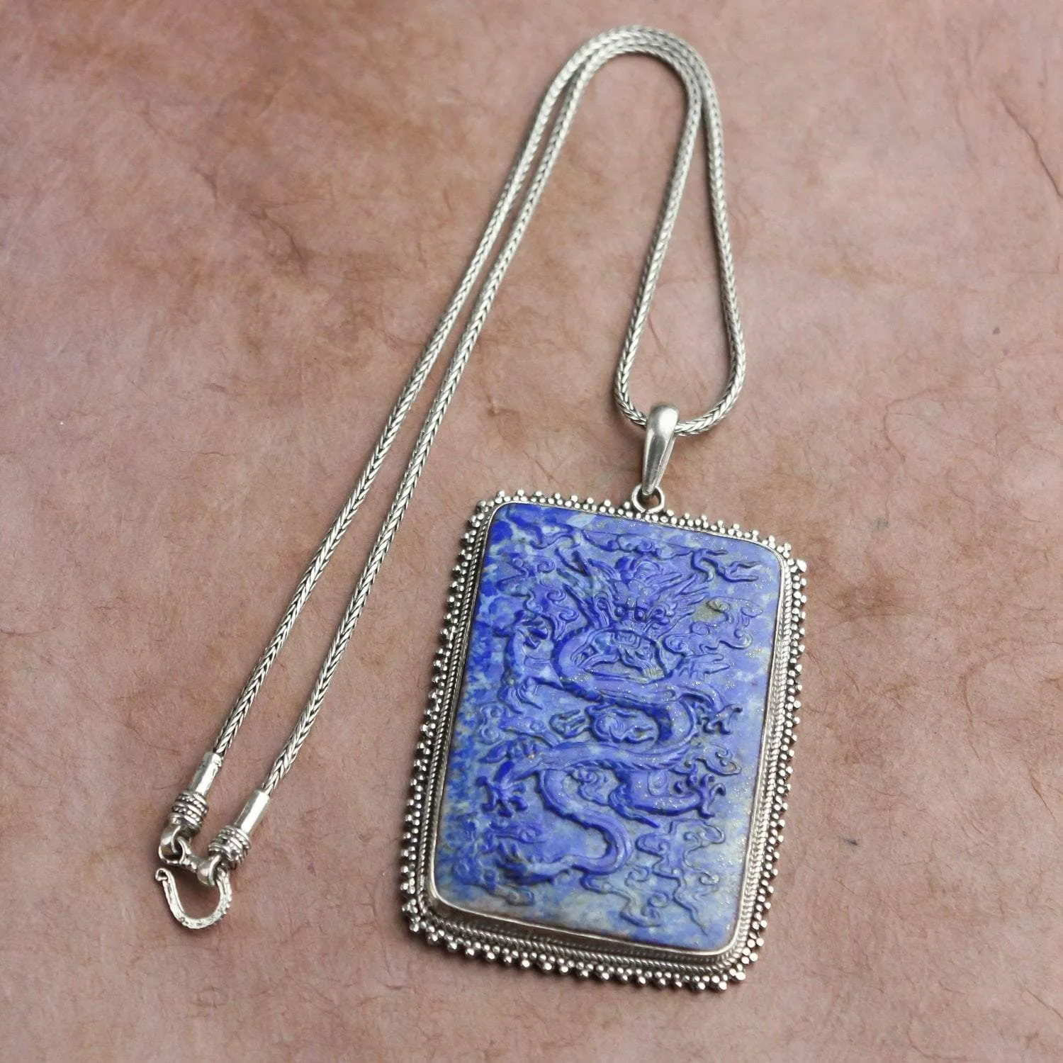 Lapis Dragon Necklace
