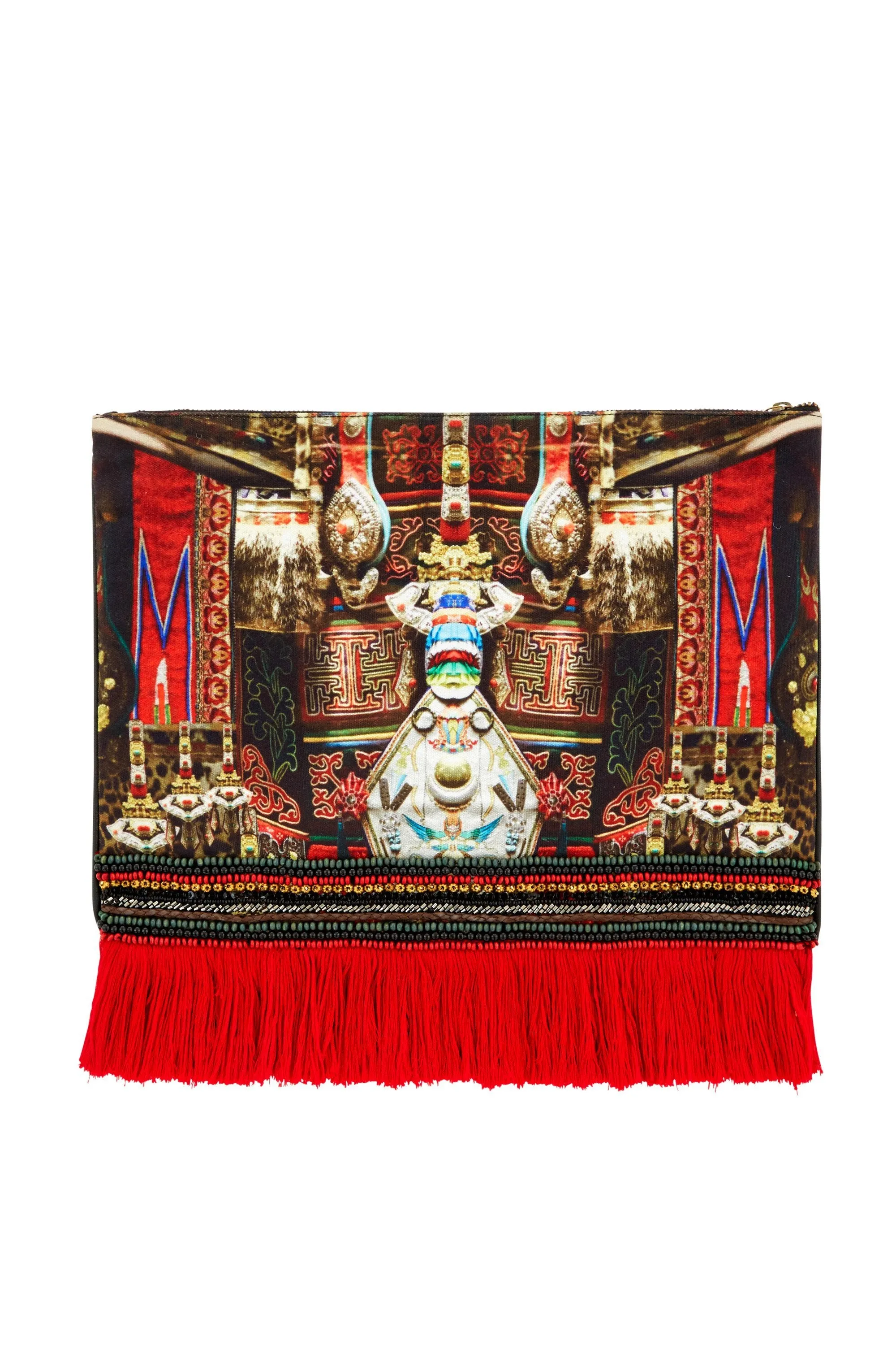 LARGE CANVAS CLUTCH IN A DALAI DAZE