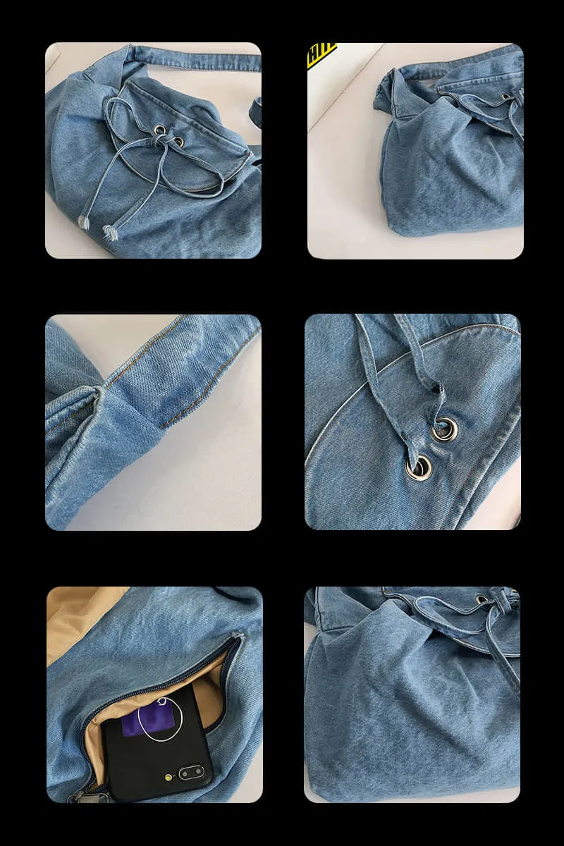 Large-capacity denim bag