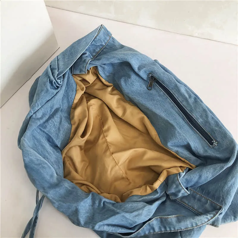 Large-capacity denim bag