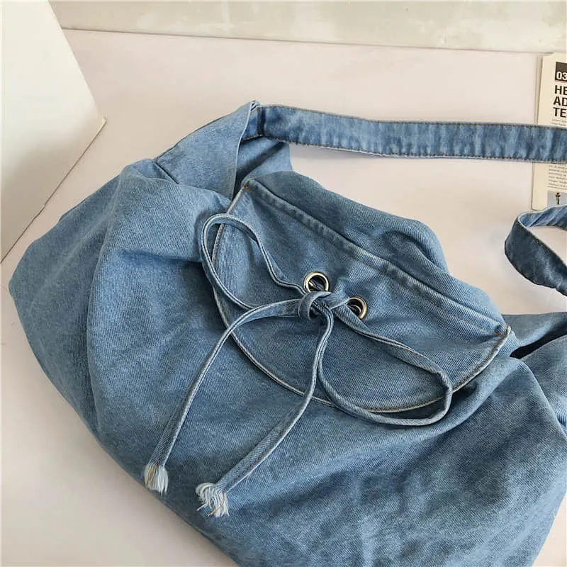 Large-capacity denim bag