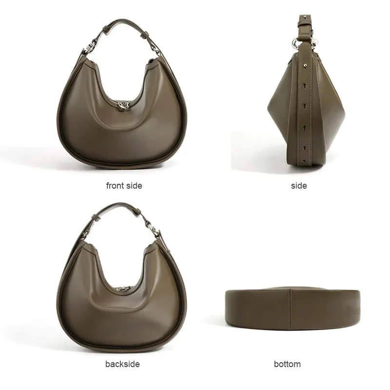 Leather Female Fashion Pouch Lady Minimalist Underarm Shoulder Bag
