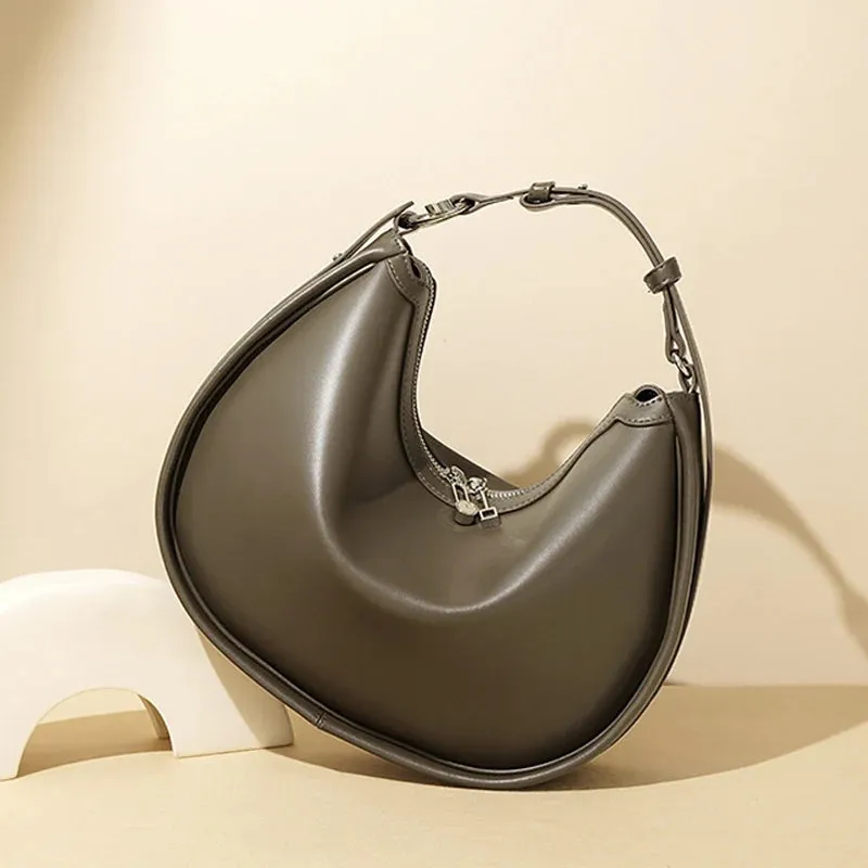 Leather Female Fashion Pouch Lady Minimalist Underarm Shoulder Bag