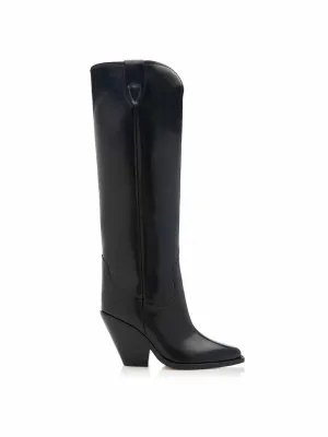 Leather knee boots