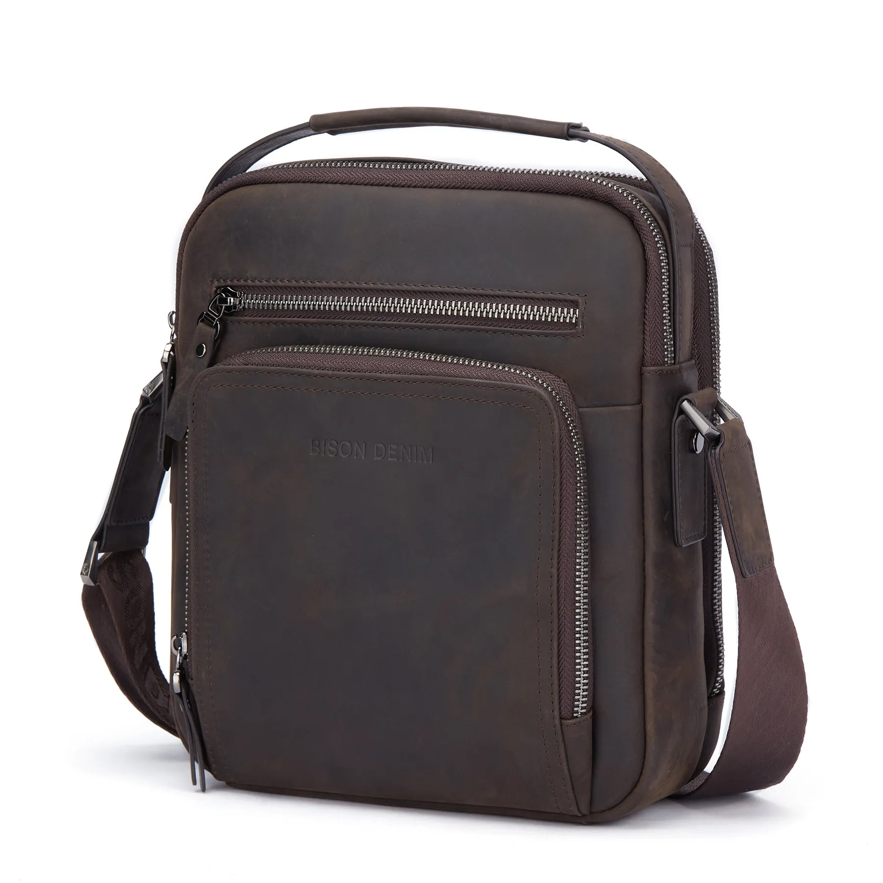Leather Messenger Bag-Vintage Coffee