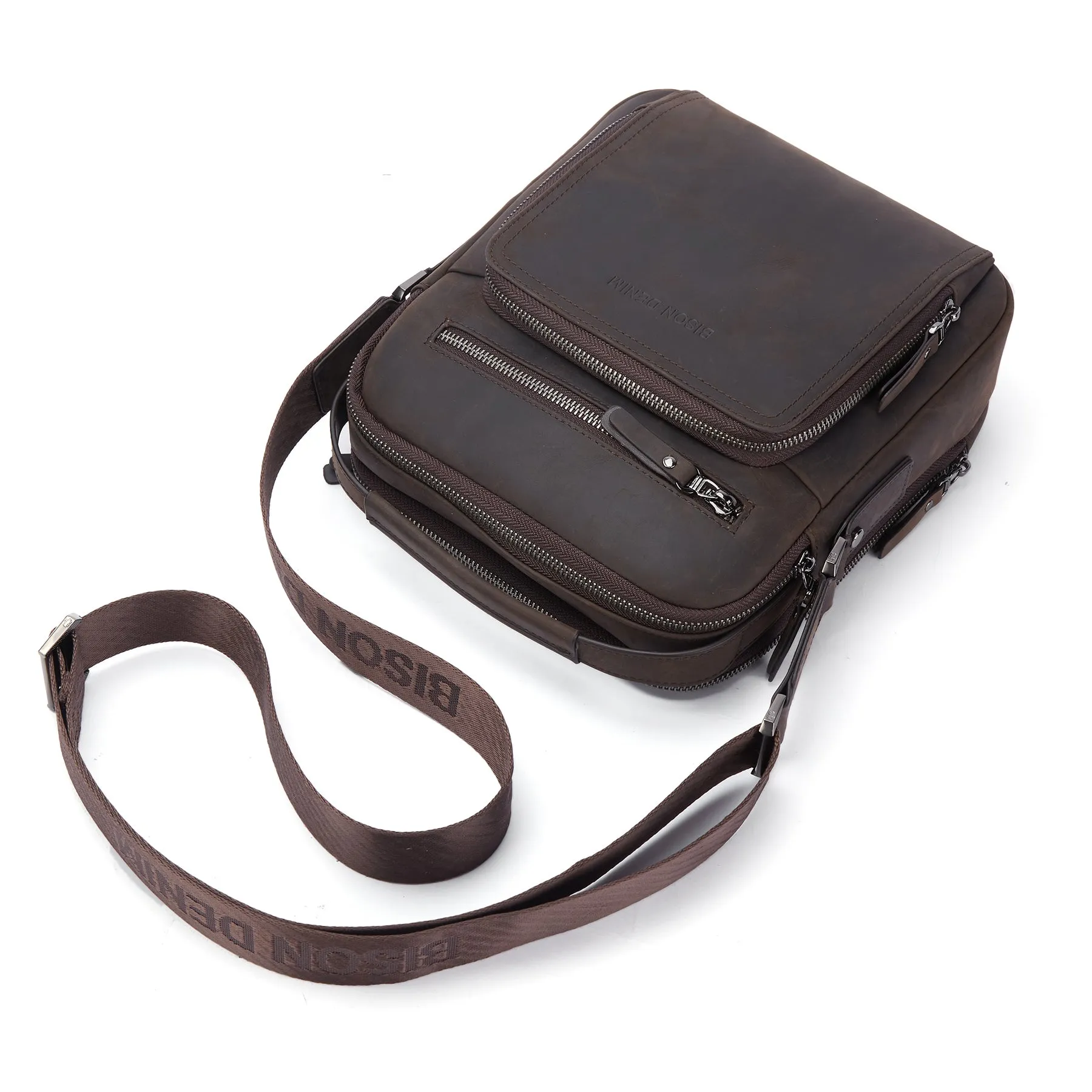 Leather Messenger Bag-Vintage Coffee