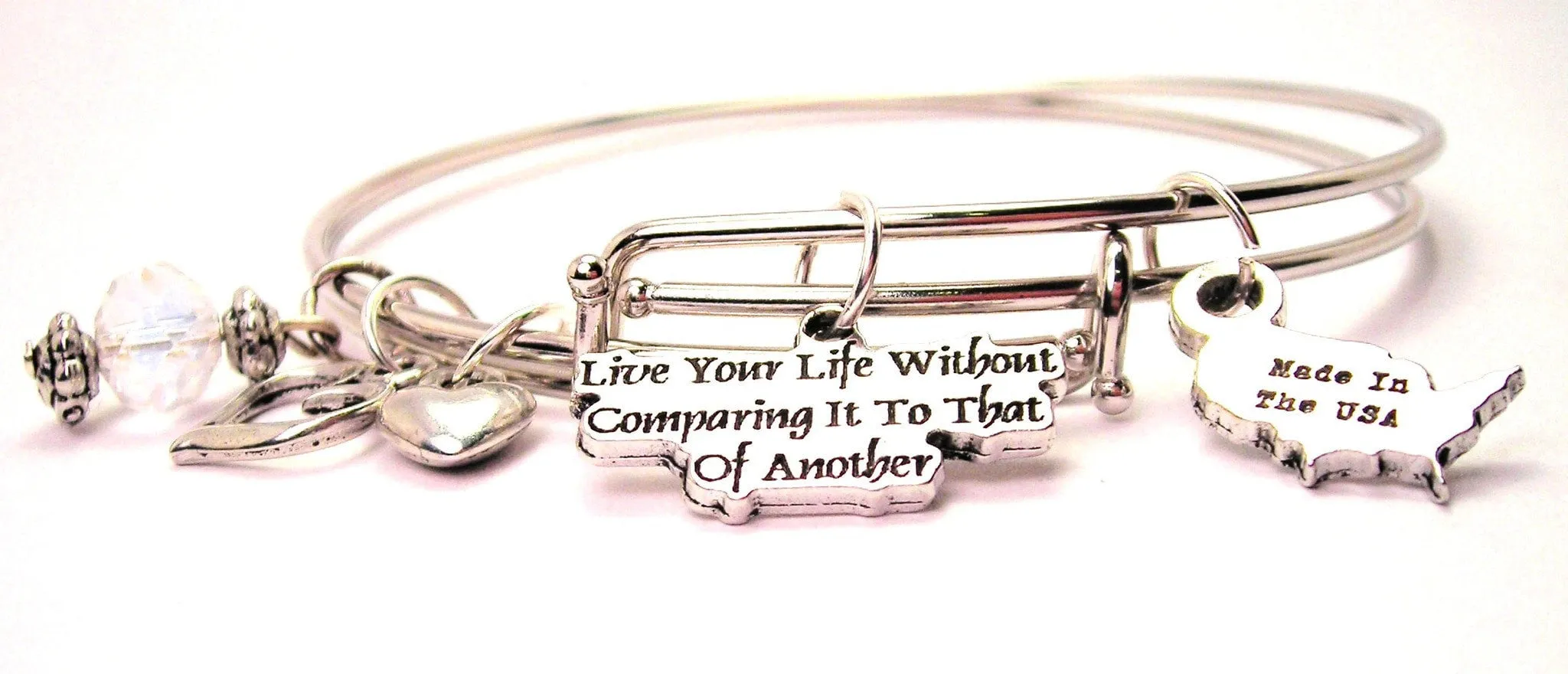 Live Your Life Without Comparing It To That Of Another Expandable Bangle Bracelet Set