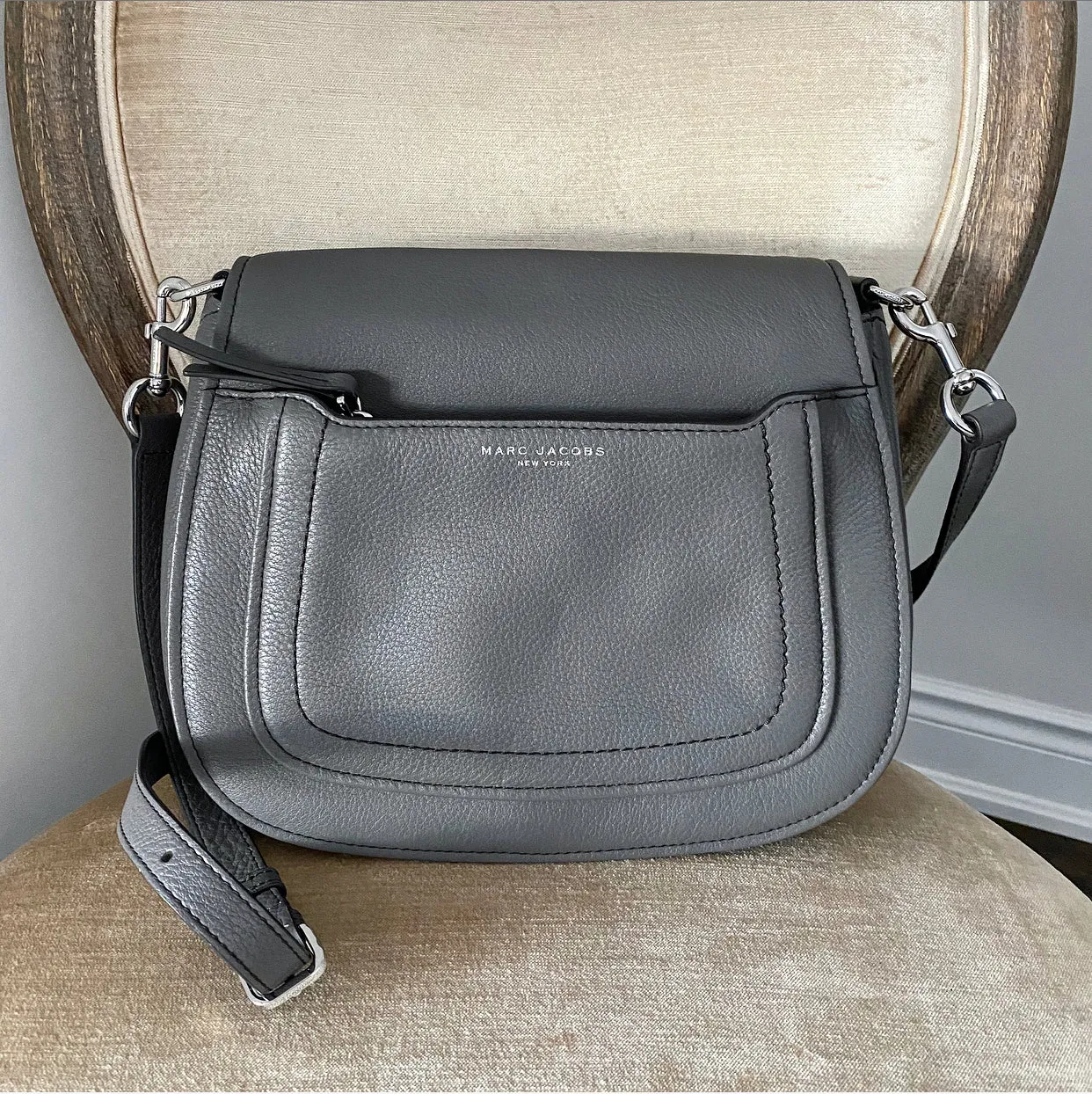 Marc Jacobs Grey Empire City Crossbody Messenger Bag