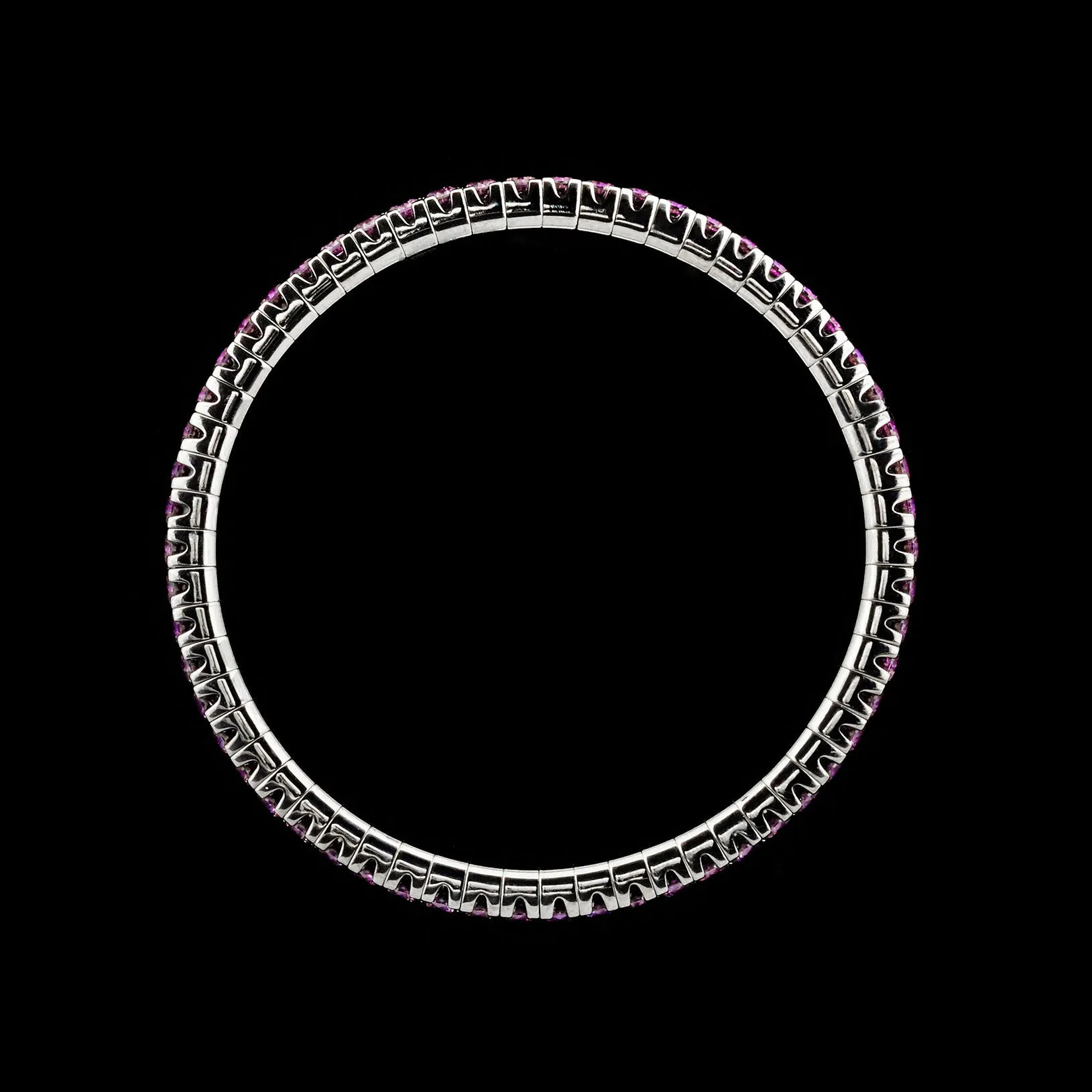 Mattia Cielo Pink Sapphire Black Gold Bracelet