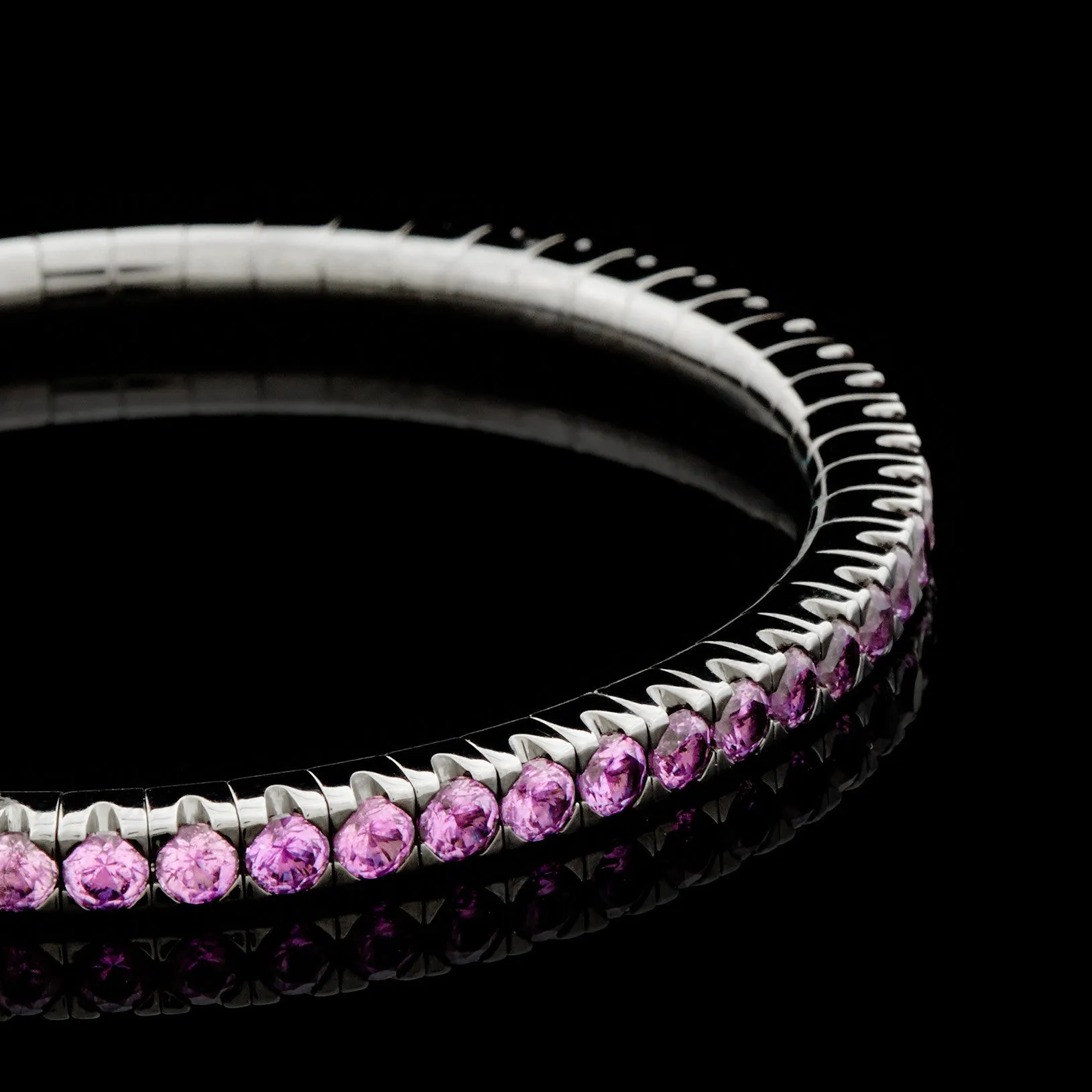 Mattia Cielo Pink Sapphire Black Gold Bracelet