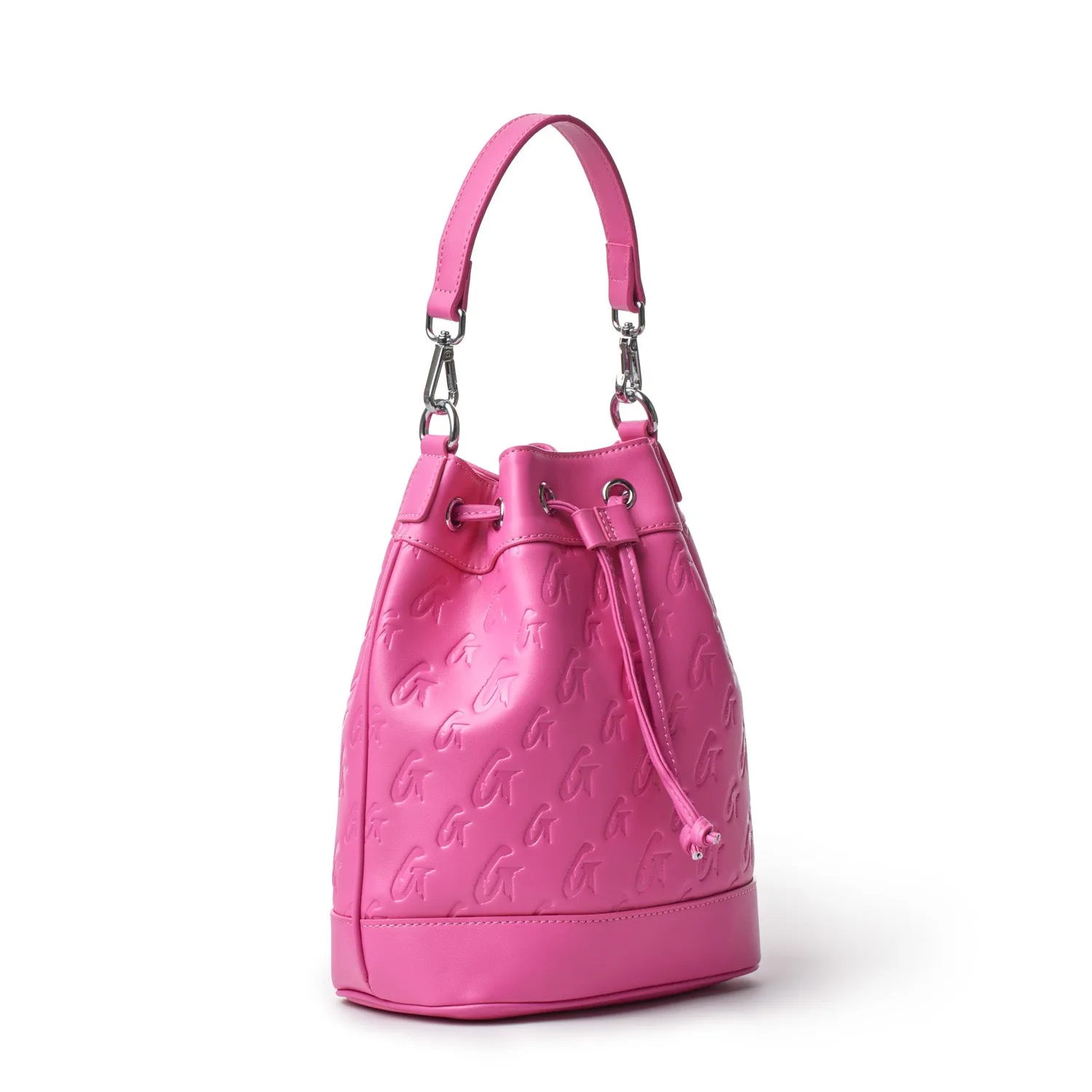 MEDIUM MONOGRAM BUCKET BAG - HOT PINK