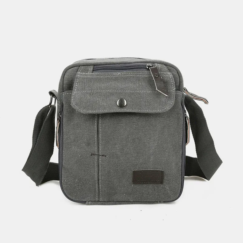 Mens Small Messenger Bag Multi-Slot Travel WorK Canvas Shoulder Bag