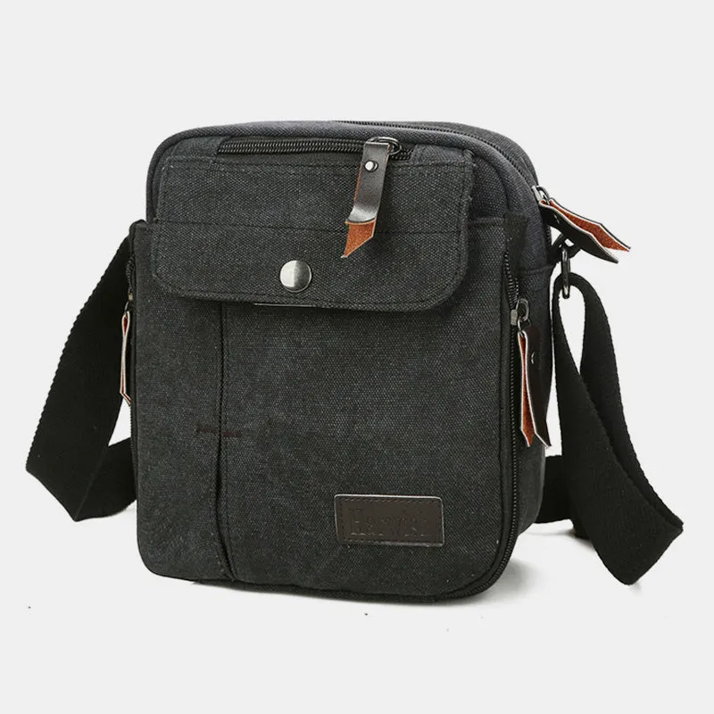 Mens Small Messenger Bag Multi-Slot Travel WorK Canvas Shoulder Bag
