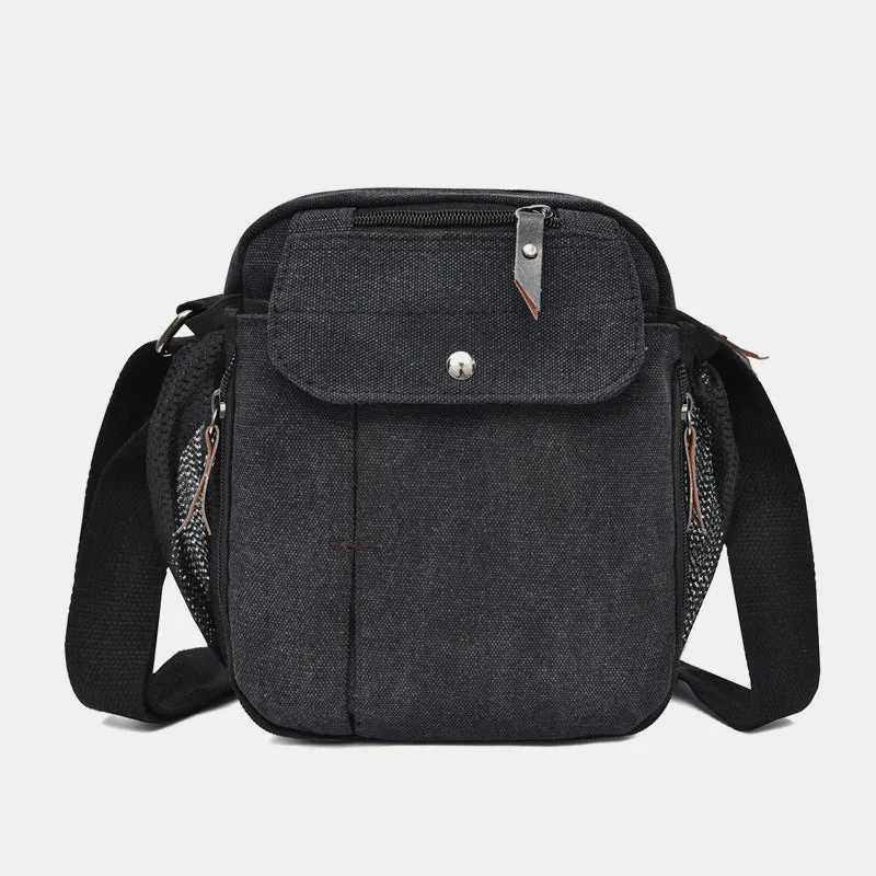 Mens Small Messenger Bag Multi-Slot Travel WorK Canvas Shoulder Bag