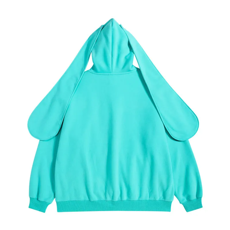 Miku Green & Sakura Miku Pink Anime Girl Sweatshirt Rabbit Ears Hoodie Messenger Bag