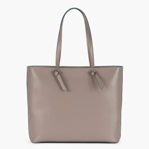 Milano Large Leather Shoulder Tote Bag - Fango
