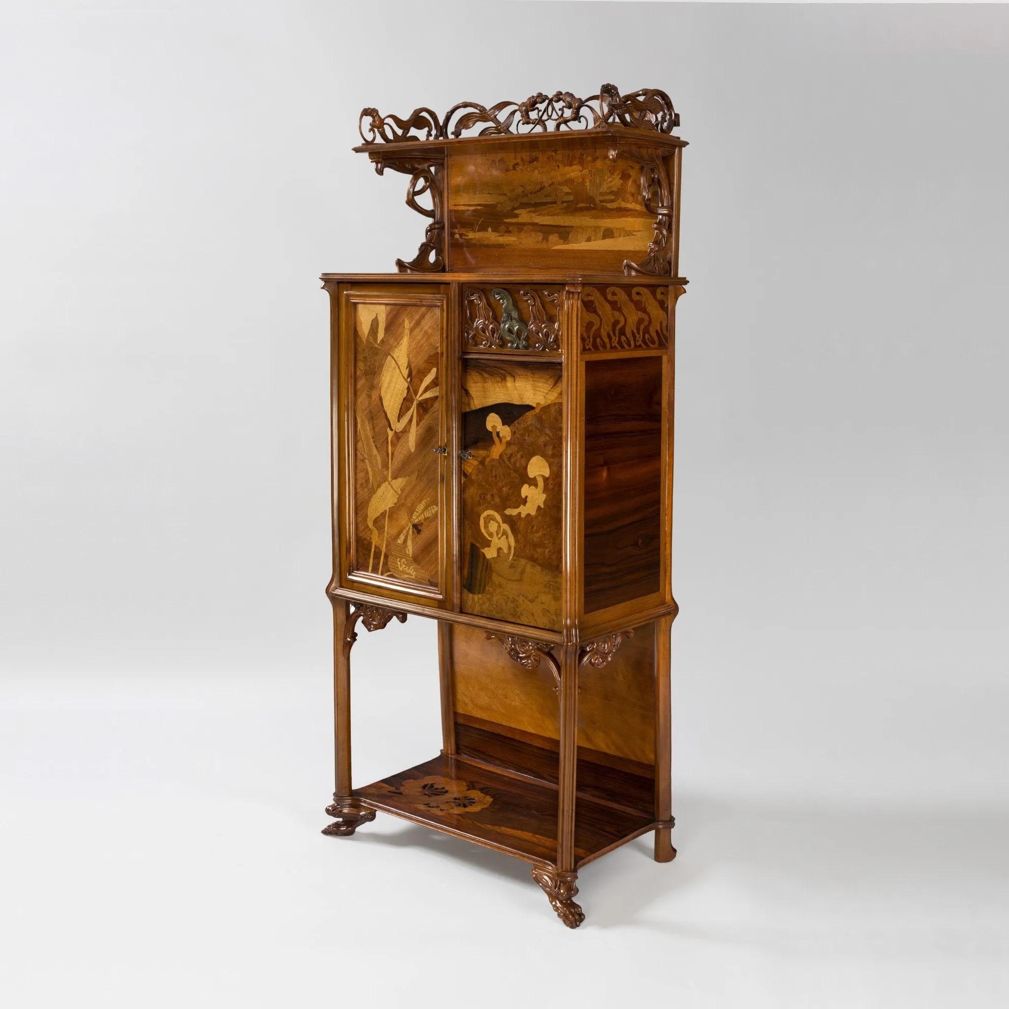 Émile Gallé "Grenouilles" Fruitwood Cabinet