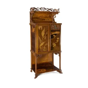 Émile Gallé "Grenouilles" Fruitwood Cabinet