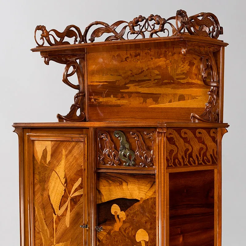 Émile Gallé "Grenouilles" Fruitwood Cabinet
