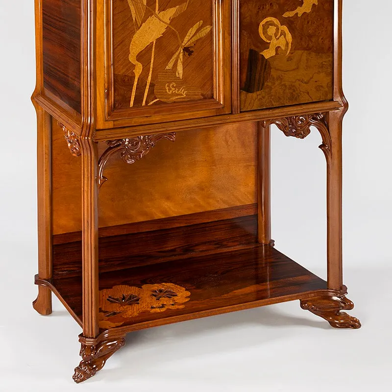 Émile Gallé "Grenouilles" Fruitwood Cabinet