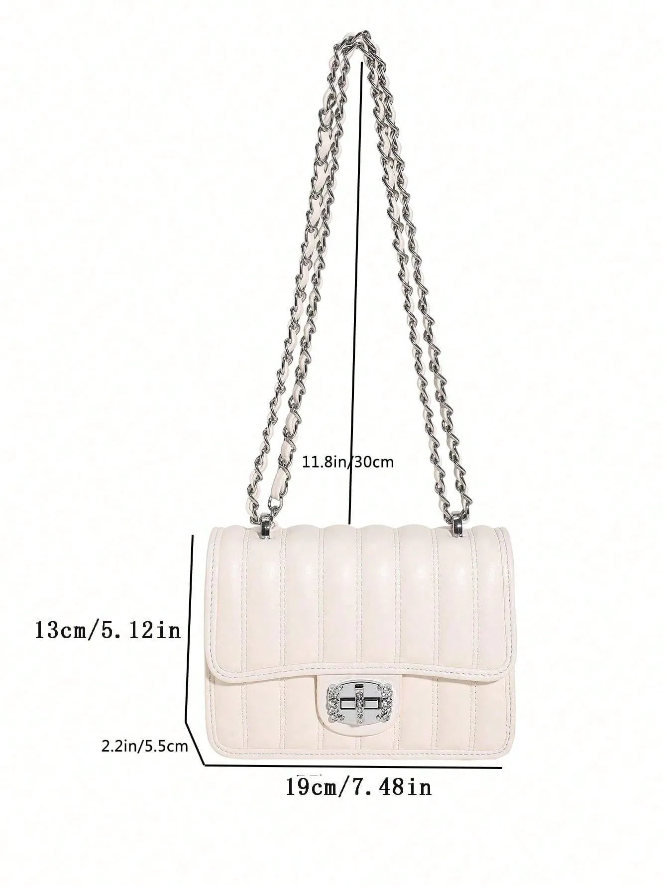 Mini Quilted Pattern Chain Square Bag