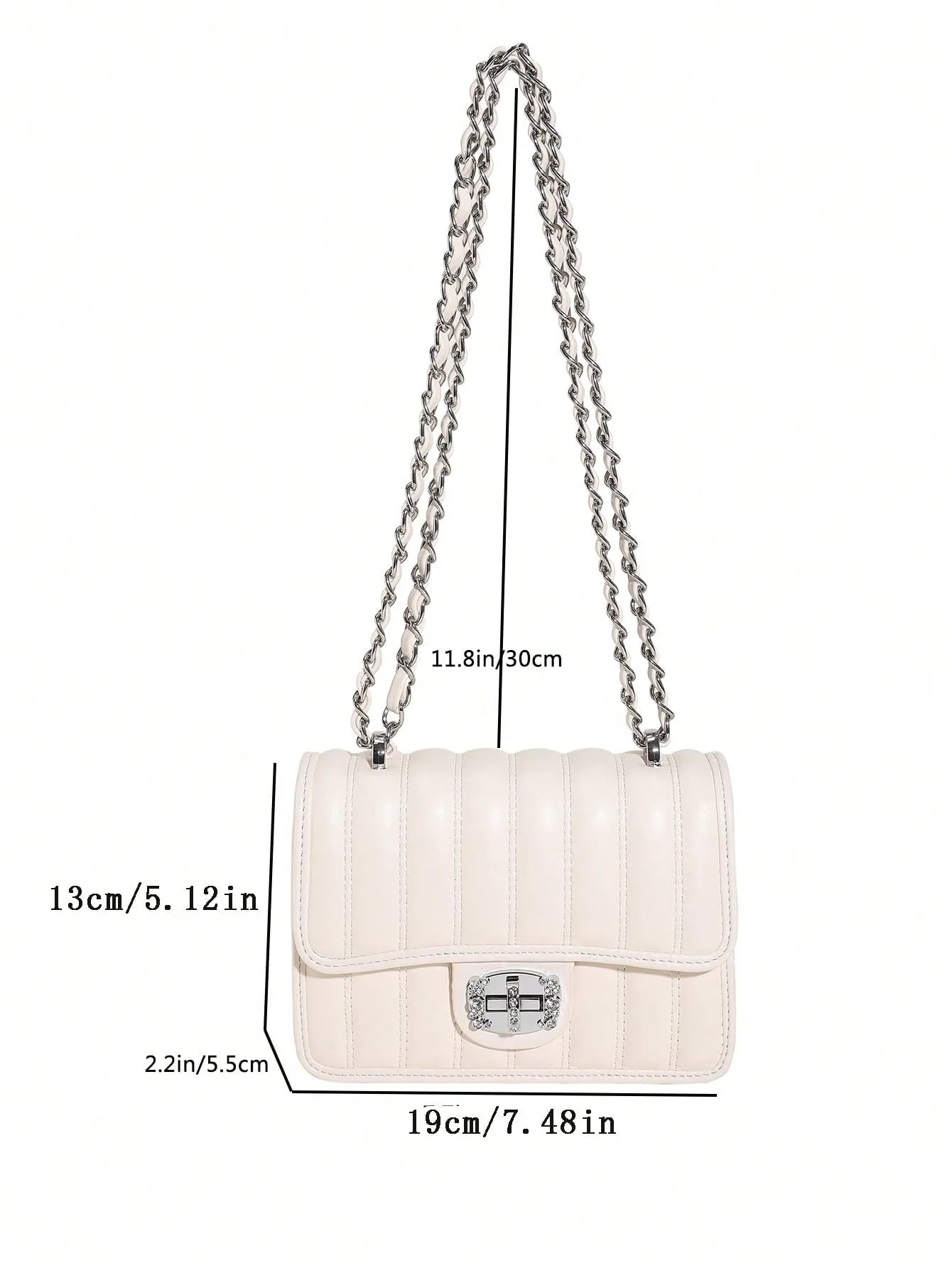 Mini Quilted Pattern Chain Square Bag