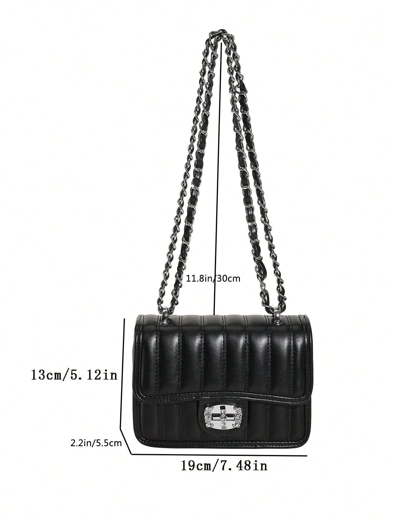 Mini Quilted Pattern Chain Square Bag