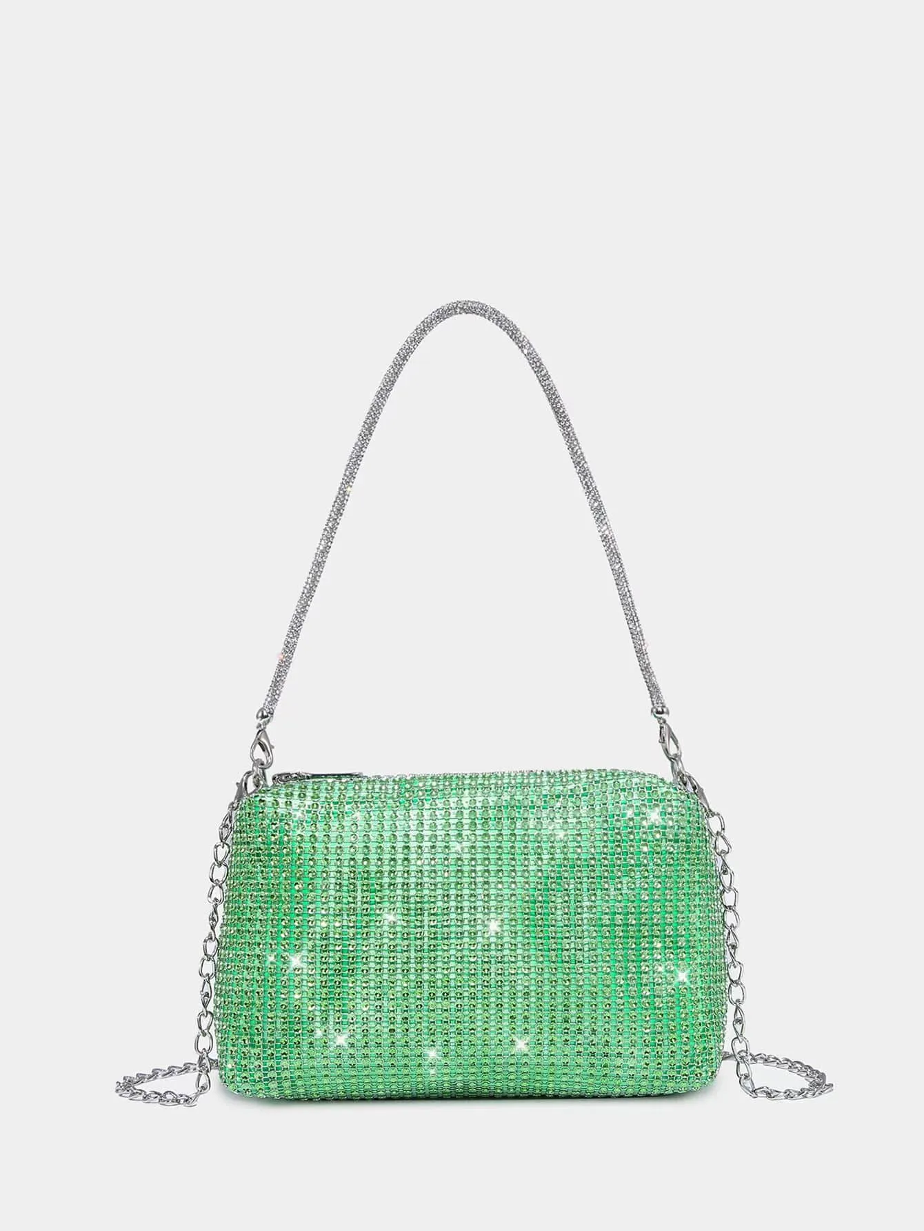 Mini Rhinestone Decor Chain Square Bag