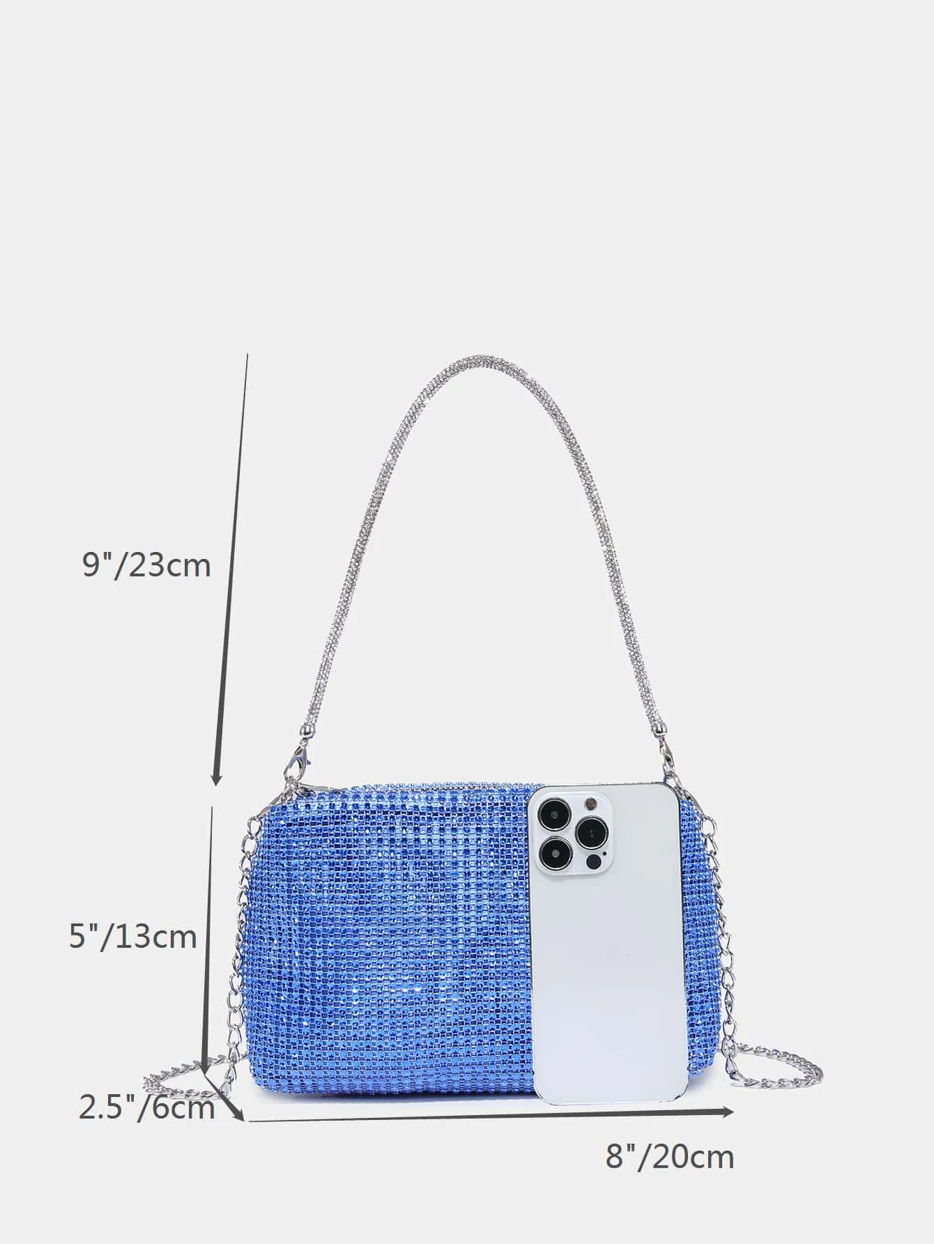 Mini Rhinestone Decor Chain Square Bag