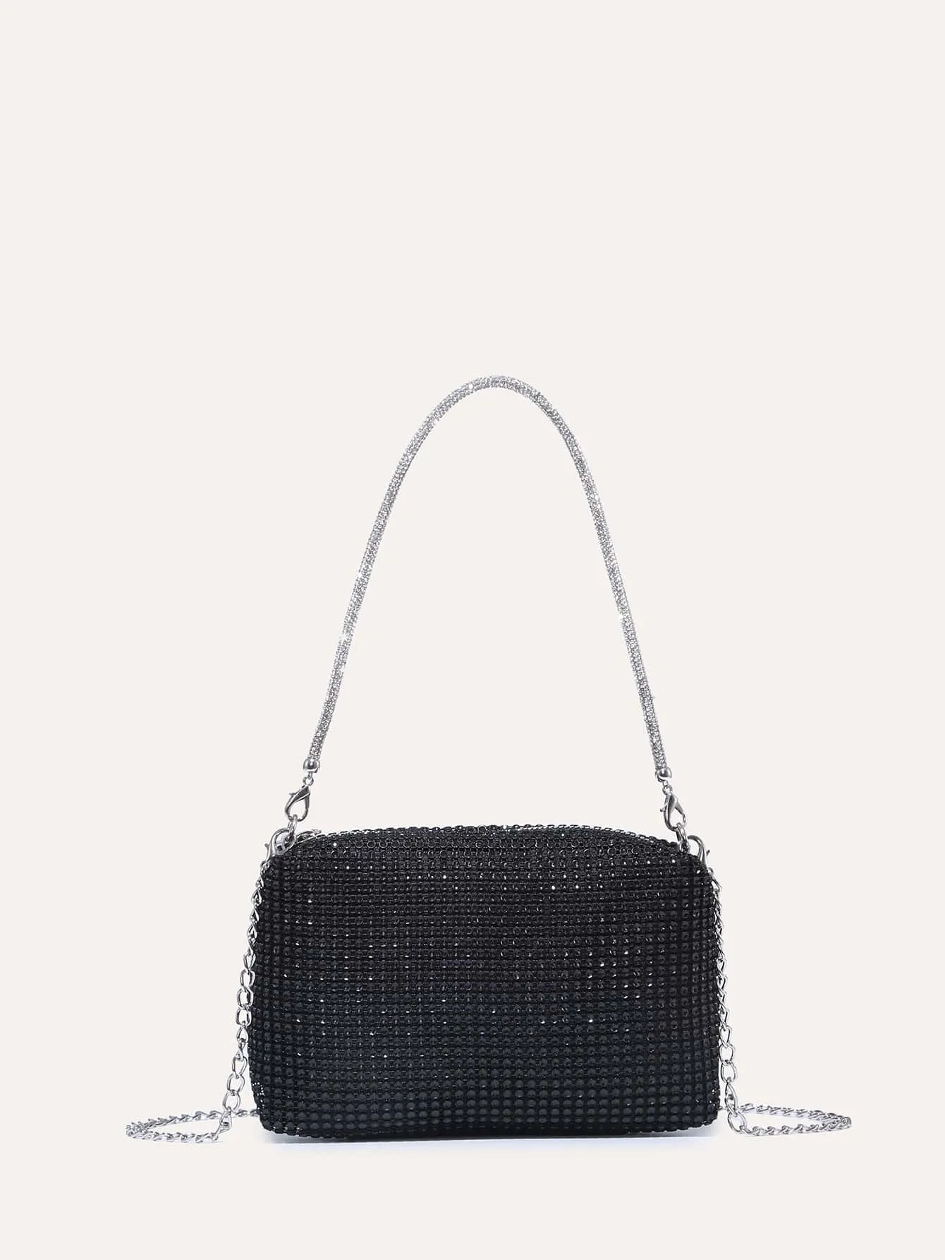 Mini Rhinestone Decor Chain Square Bag