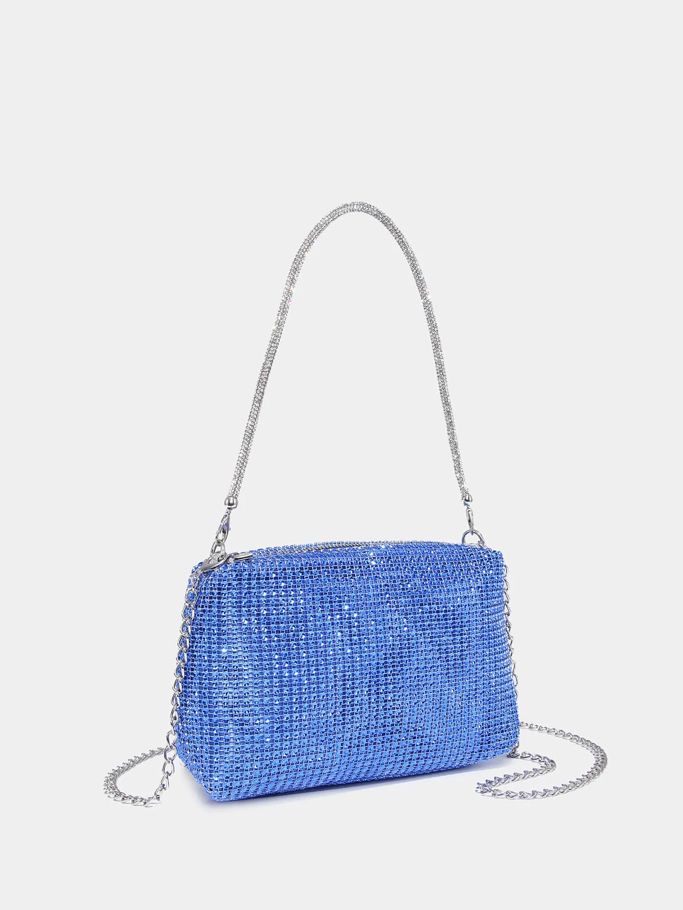 Mini Rhinestone Decor Chain Square Bag
