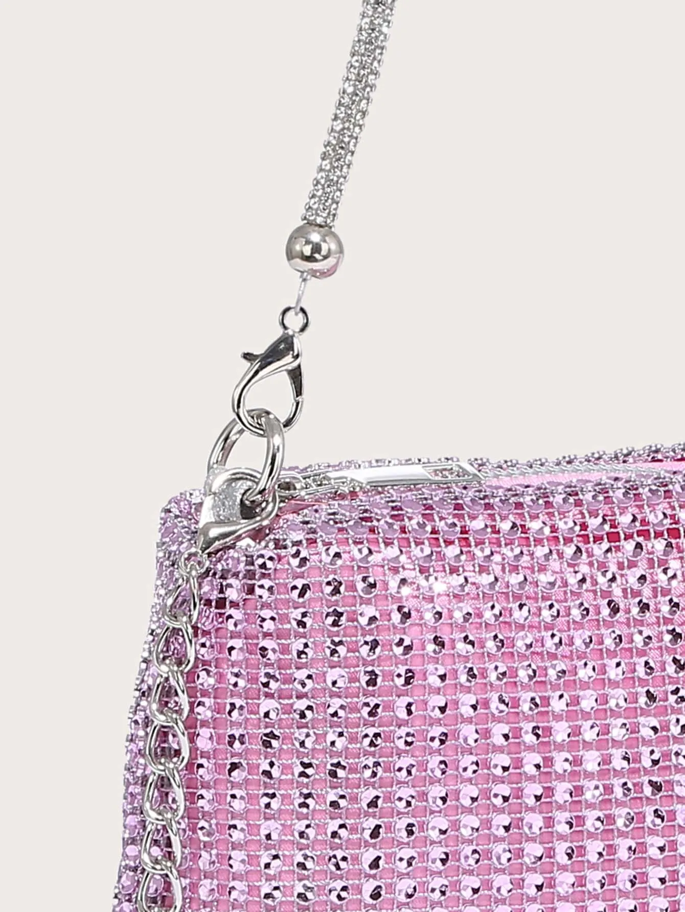 Mini Rhinestone Decor Chain Square Bag
