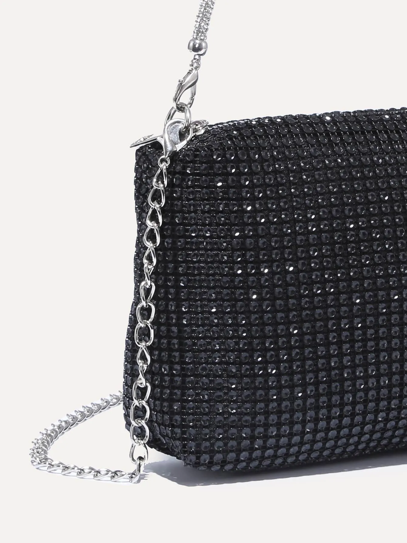 Mini Rhinestone Decor Chain Square Bag