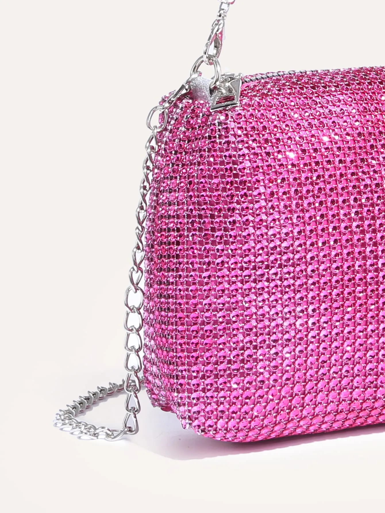 Mini Rhinestone Decor Chain Square Bag