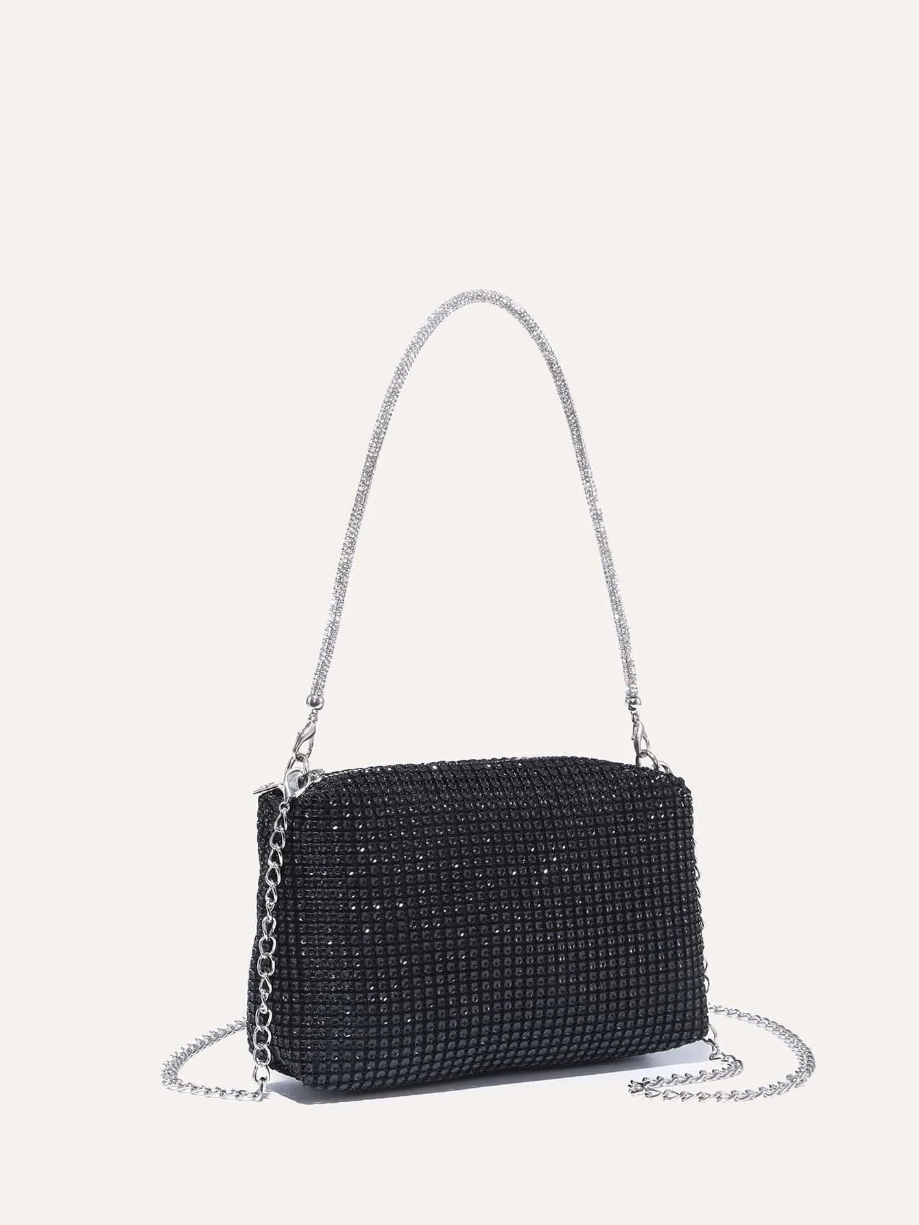 Mini Rhinestone Decor Chain Square Bag