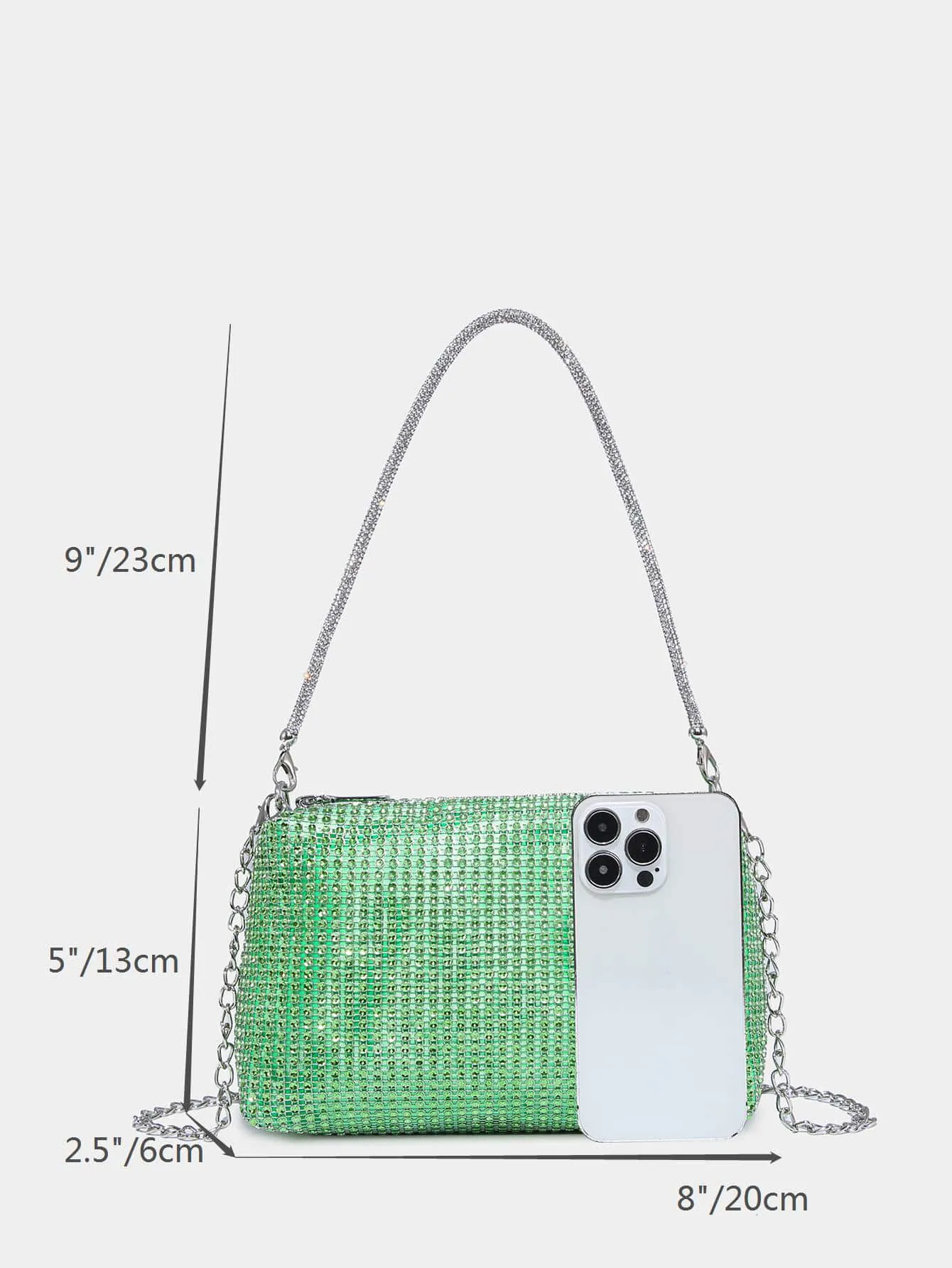 Mini Rhinestone Decor Chain Square Bag