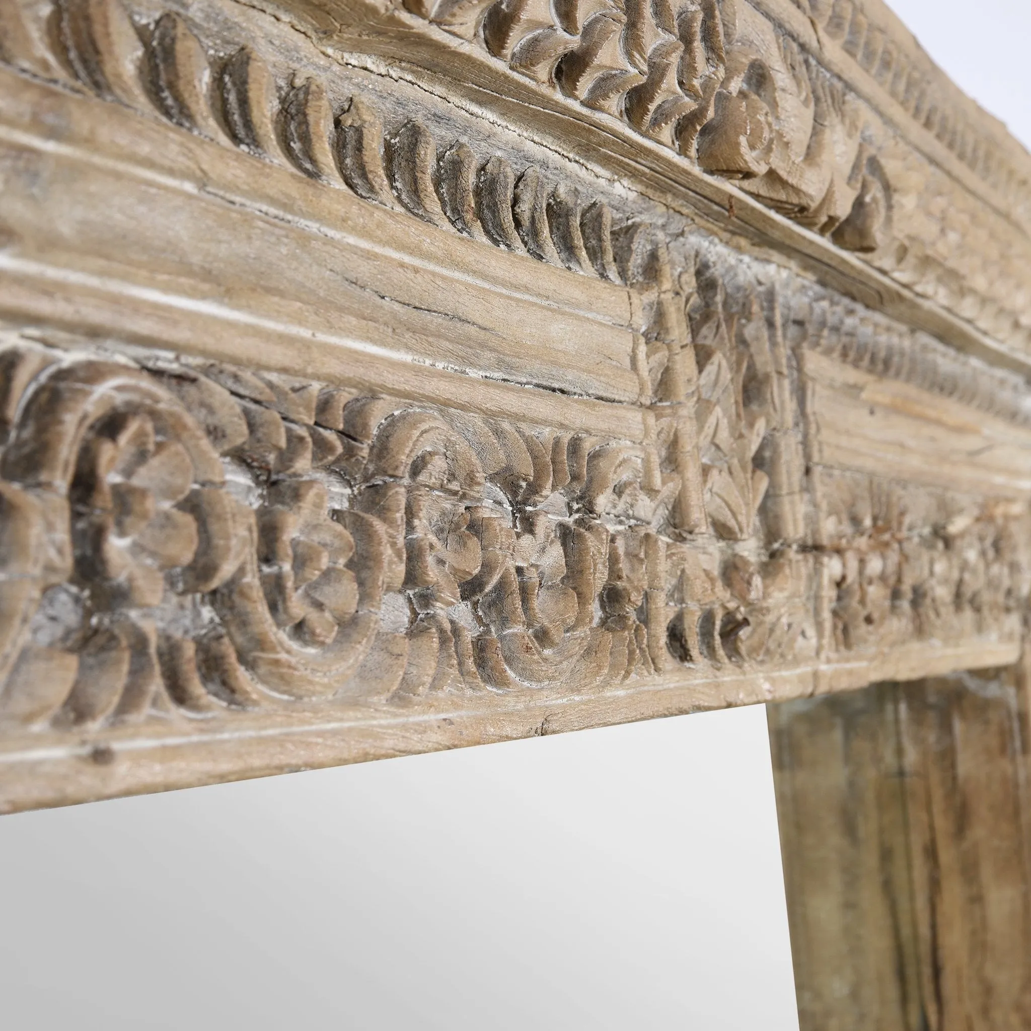 Mirror Made From An Old Carved Teak Door - 19thC